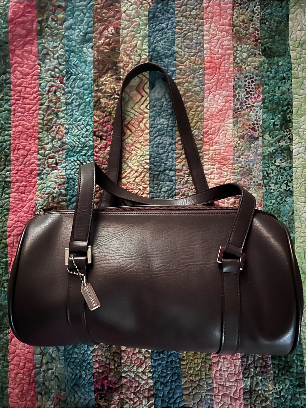 Classic Dark Brown Leather Shoulder Bag